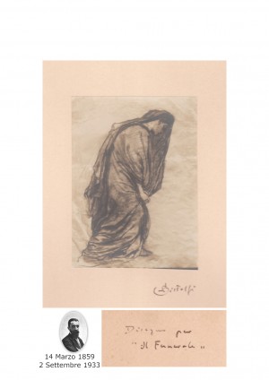 Leonardo Bistolfi, Disegno per “Il Funerale” (1889 ca.). Fotografia (autografata dallo scultore) di Corrado Ricci (1858 - 1934), stampa di P. Carlevaris, Torino. © Museo Torino