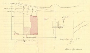Facciata su piazza Crimea - progetto edilizio casa Becchio/Vandone Di Cortemiglia (ASCT, PE I cat. 1903/192)