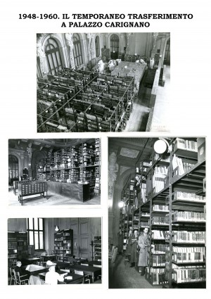 1948-1960. La biblioteca civica temporaneamente sistemata in Palazzo Carignano