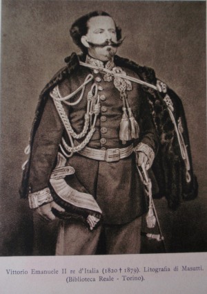 Vittorio Emanuele II. Litografia di Masutti. © Biblioteca Reale di Torino.