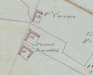 Cascina Tre Tetti Nigra. Mappa primitiva Napoleonica, 1805, © Archivio Storico della Città di Torino