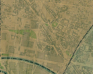 Planimetria della vecchia barriera di Lanzo nel 1945, particolare. © Archivio Storico della Città di Torino
