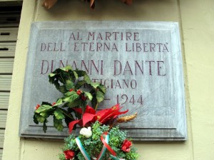 Lapide dedicata a Dante Di Nanni (1925 - 1944)