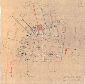 Bombardamenti aerei. Censimento edifici danneggiati o distrutti. ASCT Fondo danni di guerra inv. 1792 cart. 37 fasc. 18. © Archivio Storico della Città di Torino