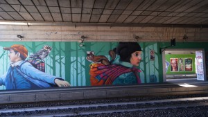MKE, murale nella Stazione Ferroviaria Stura, 2015. Fotografia di Rosaria Scira, 2016 © Edizioni del Capricorno