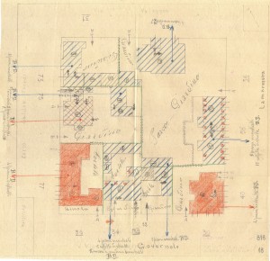 Bombardamenti aerei. Censimento edifici danneggiati o distrutti. ASCT Fondo danni di guerra inv. 818 cart. 16 fasc. 45. © Archivio Storico della Città di Torino