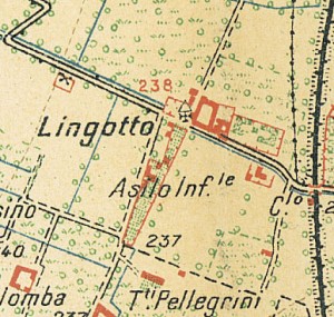 Cascina Juva, il Lingotto. Istituto Geografico Militare, Pianta di Torino e dintorni, 1911. © Archivio Storico della Città di Torino