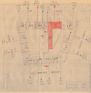 Bombardamenti aerei. Censimento edifici danneggiati o distrutti. ASCT Fondo danni di guerra inv. 1308 cart. 26 fasc. 64. © Archivio Storico della Città di Torino