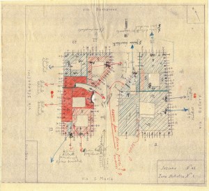 Bombardamenti aerei. Censimento edifici danneggiati o distrutti. ASCT Fondo danni di guerra inv. 48 cart. 1 fasc. 48. © Archivio Storico della Città di Torino