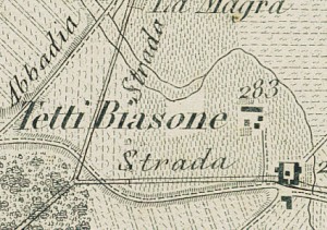 Cascina Biasone. Antonio Rabbini , Carta Topografica dei Contorni di Torino, 1878. © Archivio Storico della Città di Torino