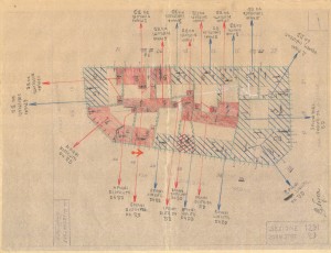 Bombardamenti aerei. Censimento edifici danneggiati o distrutti. ASCT Fondo danni di guerra inv. 1291 cart. 26 fasc. 47. © Archivio Storico della Città di Torino