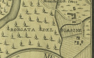 Cascina Biasone. Amedeo Grossi, Carta Corografica dimostrativa del territorio della Città di Torino, 1791. © Archivio Storico della Città di Torino