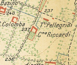 Cascina Maina, già Cascina Riccardi. Istituto Geografico Militare, Pianta di Torino e dintorni, 1911. © Archivio Storico della Città di Torino