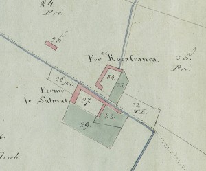 Cascina Anselmetti e cascina Roccafranca. Mappa primitiva Napoleonica, 1805. © Archivio Storico della Città di Torino