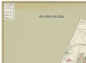 Danni arrecati agli stabili 1:5000, 1942-1945. Zona 7: Borgate Monte Rosa e Monte Bianco, Barriera di Milano. ASCT, Tipi e disegni, cart. 68, fasc. 2 disegno 7 – quadrante 4. © Archivio Storico della Città di Torino