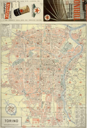 Pianta automobilistica di scorrimento, 1961. Biblioteca civica centrale, Cartografico  3/4.47.01 © Biblioteche civiche torinesi