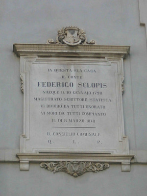 Lapide dedicata a Federico Sclopis. Fotografia di Elena Francisetti, 2010. © MuseoTorino