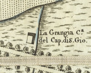 Cascina La Grangia, già Lagrange. Amedeo Grossi, Carta Corografica dimostrativa del territorio della Città di Torino, 1791. © Archivio Storico della Città di Torino