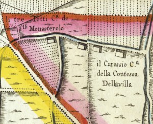 Cascina Tre Tetti Nigra. Amedeo Grossi, Carta Corografica dimostrativa del territorio della Città di Torino, 1791, © Archivio Storico della Città di Torino