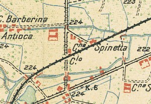 Cascina Spinetta, già Taschero. Istituto Geografico Militare, Pianta di Torino e dintorni, 1911. © Archivio Storico della Città di Torino