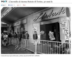 Cinema Statuto nel giorno della tragedia 13 febbraio 1983 ©Claudio Papi/La Presse