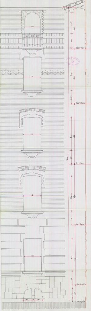 Particolare facciata - progetto edilizio casa Frapolli/Frapolli (ASCT, PER I cat. 1906/454)