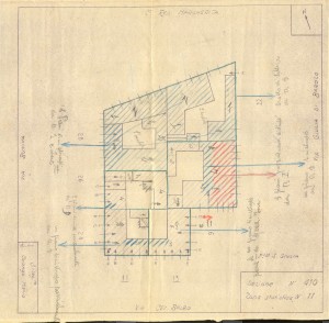 Bombardamenti aerei. Censimento edifici danneggiati o distrutti. ASCT Fondo danni di guerra inv. 410 cart. 8 fasc. 3. © Archivio Storico della Città di Torino 