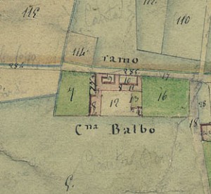 Cascina Cassotti Balbo, La Balbo. Catasto Gatti, 1820-1830. © Archivio Storico della Città di Torino