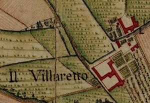 Borgata Villaretto. Carta Topografica della Caccia, 1760-1766 circa, ©Archivio di Stato di Torino.
