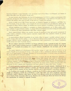 Unione Nazionale protezione Antiaerea. Bandiera dell'UNPA, pagina 2 di 2. ASCT, Miscellanea sicurezza pubblica 58. © Archivio Storico della Città di Torino