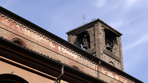 Particolare del campanile della chiesa di San Domenico. Fotografia di Plinio Martelli, 2010. © MuseoTorino.