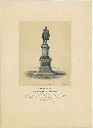 Alfonso Balzico, Monumento a Massimo d’Azeglio, 1867-1873. Litografia di Gualdi. © Archivio Storico della Città di Torino
