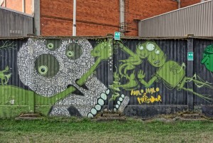 murales senza titolo, giardinetti dell'ex cascina Marchesa, via Cigna. Fotografia di Roberto Cortese, 2017 © Archivio Storico della Città di Torino