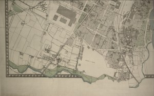 Pianta di Torino 1945 circa, particolare. Biblioteca civica centrale, Cartografico  8/10.29.01 © Biblioteche civiche torinesi