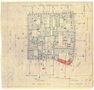 Bombardamenti aerei. Censimento edifici danneggiati o distrutti. ASCT Fondo danni di guerra inv. 19 cart. 1 fasc. 19. © Archivio Storico della Città di Torino