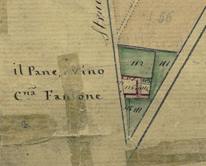 Cascina Pan e Vin. Catasto Gatti, 1820-1830. © Archivio Storico della Città di Torino