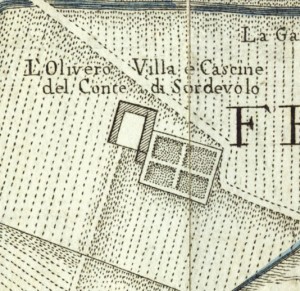 Cascina Olivero. Amedeo Grossi, Carta Corografica dimostrativa del territorio della Città di Torino, 1791. © Archivio Storico della Città di Torino