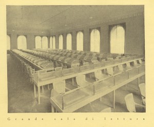 Biblioteca civica Centrale, grande sala di lettura, 1929. Biblioteca civica Centrale © Biblioteche civiche torinesi