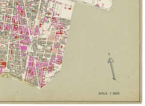 Danni arrecati agli stabili 1:5000, 1942-1945. Zona 7: Borgate Monte Rosa e Monte Bianco, Barriera di Milano. ASCT, Tipi e disegni, cart. 68, fasc. 2 disegno 7 – quadrante 2. © Archivio Storico della Città di Torino