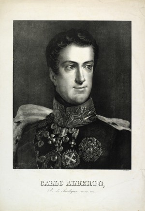 Carlo Alberto di Savoia, litografia di D. Festa da un dipinto di G. B. Biscarra del 1833. © Archivio Storico della Città di Torino.