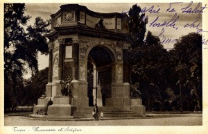 Cartolina, Torino, Monumento all'Artigliere, anni Trenta del Novecento
