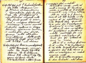 Diario dell’Istituto Lorenzo Prinotti, 1945. ASCT, Fondo Prinotti cart. 31 fasc. 11, 10, pp. 116-117. © Archivio Storico della Città di Torino