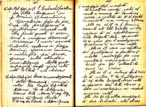 Diario dell’Istituto Lorenzo Prinotti, 1945. ASCT, Fondo Prinotti cart. 31 fasc. 11, 10, pp. 116-117. © Archivio Storico della Città di Torino