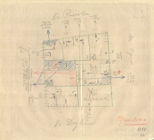 Bombardamenti aerei. Censimento edifici danneggiati o distrutti. ASCT Fondo danni di guerra inv. 1055 cart. 22 fasc. 10. © Archivio Storico della Città di Torino 