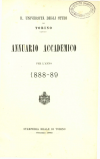 «Annuario accademico», A. XIII, a.a. 1888-1889, Torino, copertina