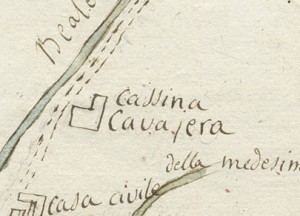 Cascina Cavaliera. Disegno del corso della bealera Putea, s.d. © Archivio Storico della Città di Torino
