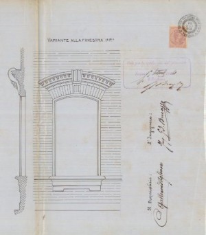 Variante finestra-progetto edilizio casa d'Agliano/Benazzo (ASCT, PE I cat. 1904/377)