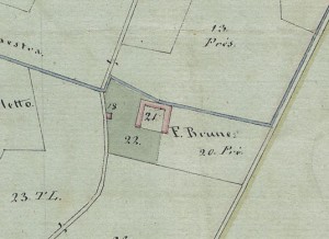 Cascina Bruné. Mappa primitiva Napoleonica, 1805. © Archivio Storico della Città di Torino