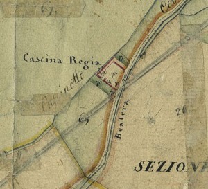 Cascina Chiabotto Quaglia.Catasto Gatti, 1820-1830.
 © Archivio Storico della Città di Torino