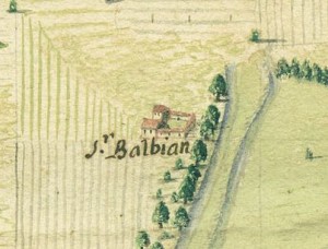 Cascina Balbiano. Carta Tipografica della Campagna, 1685. © Archivio Storico della Città di Torino
